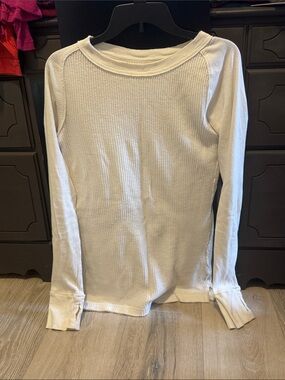 We the Free Long-Sleeve Waffle Knit Top - White